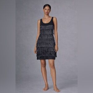 Fringe Layered black Dress